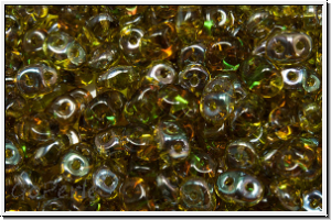 SD-50230-22501, SuperDuo Beads, olivine, lt., trans., celsian, 10g