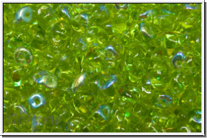 SD-50230-28701, SuperDuo Beads, olivine, lt., trans., AB, 10g