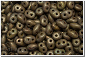 SD-53420-85695, SuperDuo Beads, olivine, lt., op., violet/brown senegal, matte, 10g