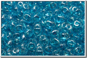 SD-60020-14400, SuperDuo Beads, aqua, trans., luster, 10g