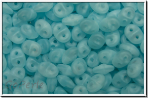 SD-61000-84110, SuperDuo Beads, aqua, opal, matte, 10g