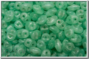 SD-61100-00000, SuperDuo Beads, green, uranium, opal, 10g