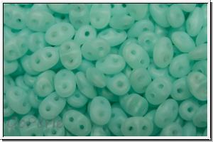 SD-61100-84110, SuperDuo Beads, green, uranium, opal, matte, 10g