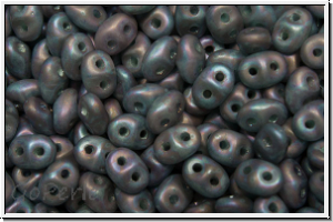 SD-61100-85001, SuperDuo Beads, green, uranium, opal, nebula, matte, 10g