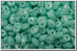 SD-61300-00000, SuperDuo Beads, aqua, silk opal, 10g