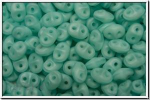 SD-61300-84110, SuperDuo Beads, aqua, silk opal, matte, 10g