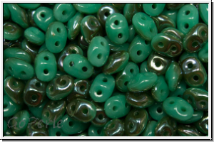 SD-63130-22501, SuperDuo Beads, turquoise, op., half celsian, 10g