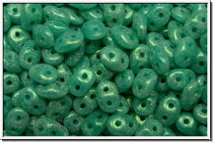 SD-63130-56952, SuperDuo Beads, turquoise, op., stardust, 10g