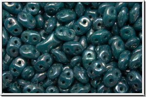 SD-63900-15001, SuperDuo Beads, turquoise, dk., op., nebula, 10g