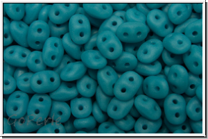 SD-63900-84110, SuperDuo Beads, turquoise, dk., op., matte, 10g