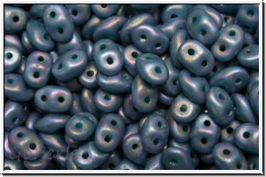 SD-63900-85001, SuperDuo Beads, turquoise, dk., op., nebula, matte, 10g