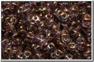 SD-70120-14215, SuperDuo Beads, rosaline, trans., half copper, 10g