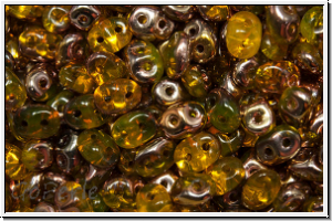 SD-80020-27101, SuperDuo Beads, yellow, trans., half capri gold, 10g