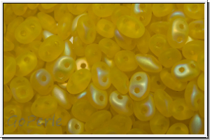 SD-80020-28771, SuperDuo Beads, yellow, trans., matte, AB, 10g