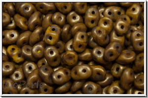 SD-83120-85695, SuperDuo Beads, yellow, op., violet/brown senegal, matte, 10g