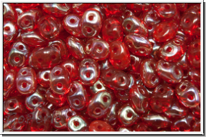 SD-90080-22501, SuperDuo Beads, siam ruby, trans., celsian, 10g