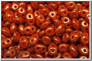 SD-93140-14495, SuperDuo Beads, hyacinth, op., red luster, 10g