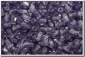 Bhm. Glasschliffperle, feuerpol., 4mm, purple velvet, trans., 50 Stk.