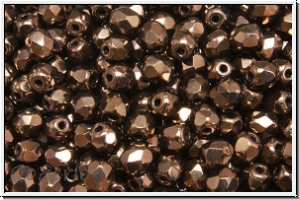 Bhm. Glasschliffperle, feuerpol., 4mm, black, op., vega luster, 50 Stk.