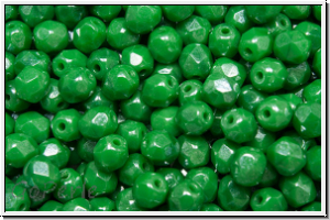 Bhm. Glasschliffperle, feuerpol., 4mm, green, forest, op., luster, 50 Stk.