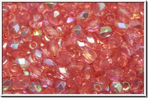 Bhm. Glasschliffperle, feuerpol., 4mm, rose, opal, AB, 50 Stk.