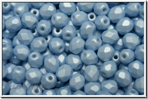 Bhm. Glasschliffperle, feuerpol., 4mm, white, alabaster, blue pastel, soft, 50 Stk.