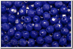 Bhm. Glasschliffperle, feuerpol., 4mm, blue, op., 50 Stk.