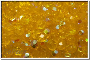 Bhm. Glasschliffperle, feuerpol., 4mm, yellow, lt., trans., AB, 50 Stk.