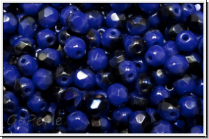 Bhm. Glasschliffperle, feuerpol., 4mm, blue, op., half azuro, 50 Stk.