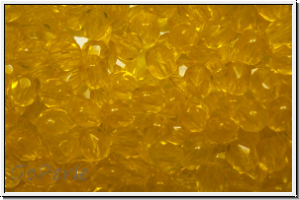 Bhm. Glasschliffperle, feuerpol., 4mm, yellow, dk., trans., 50 Stk.