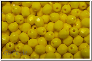 Bhm. Glasschliffperle, feuerpol., 4mm, yellow, op., 50 Stk.