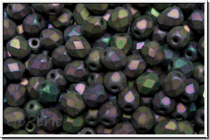 Bhm. Glasschliffperle, feuerpol., 4mm, purple, met., matte, iris., 50 Stk.