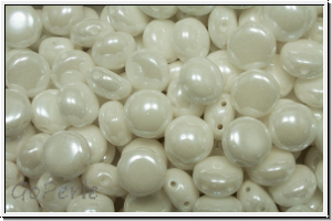 Candy-Beads, 8mm, white, alabaster, white iris. sfinx, 25 Stk.