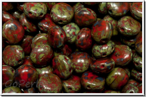 Candy-Beads, 8mm, red, op., picasso, 25 Stk.