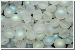 Candy-Beads, 8mm, crystal, trans., matte, AB, 25 Stk.