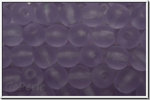 bhm. Glasperle, rund, 6mm, violet, trans., matte, 25 Stk.