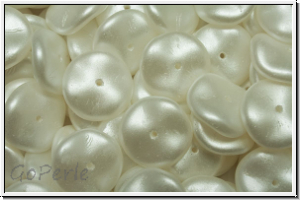 Ripple-Beads, 12mm, white, alabaster, white pastel, 12 Stk.