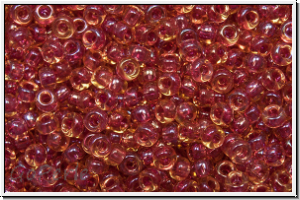 RR-11-0363, MIYUKI Rocailles, 11/0, topaz, lt., trans., light cranberry-ld., 10g