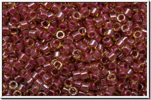 DB0283, MIYUKI Delica, 11/0, peridot, trans., cranberry-ld., luster, 5g