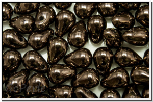 Drop Beads, 4x6mm, chocolate, met., 20 Stk.