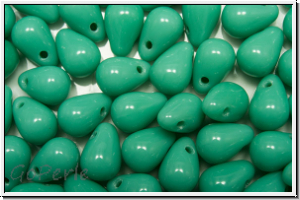 Drop Beads, 4x6mm, green turquoise, op., 20 Stk.