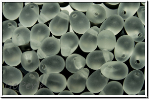 Drop Beads, 4x6mm, crystal, trans., matte, 20 Stk.