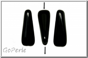 Bhm. Glasperle, free form, 17x6mm, black, op., 10 Stk.