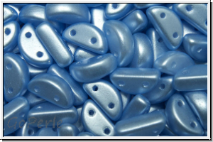 Half Moon Beads, 8x4mm, white, alabaster, lt. sapphire pastel, 25 Stk.