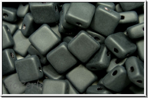 TILE-Beads, diagonal, 6x6mm, black, op., matte, 25 Stk.