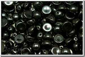 2-Loch-Cabochon, 6mm, black, op., 20 Stk.