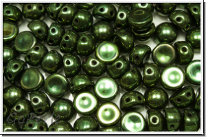 2-Loch-Cabochon, 6mm, green, met., 20 Stk.