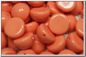 Dome Bead, 10x6mm, white, alabaster, fiesta peach coral, 5 Stk.