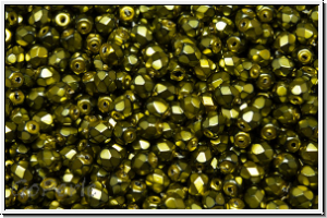 Bhm. Glasschliffperle, feuerpol., 3mm, black, op., heavy metal zest, 50 Stk.