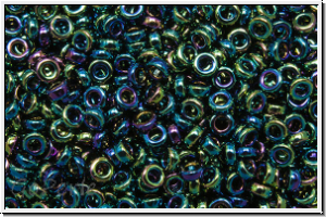 MSP-0455, MIYUKI Spacers, 2,2x1mm, blue/green, met., iris., 5g